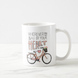 Mit ganzem Herzen gehen – Vintage-Fahrrad Kaffeetasse
