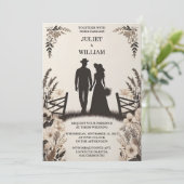 Mit Garden Floral Spring Wood Boho Rustikale Hochz Einladung (Stehend Vorderseite)