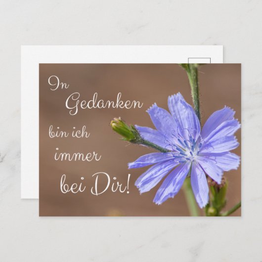 Mit Gedanken bin ich bei Dir! Postkarte (Vorne/Hinten)