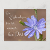 Mit Gedanken bin ich bei Dir! Postkarte (Vorderseite)