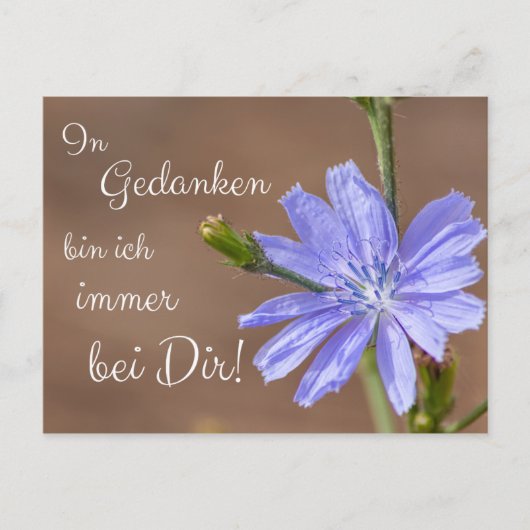 Mit Gedanken bin ich bei Dir! Postkarte (Vorderseite)