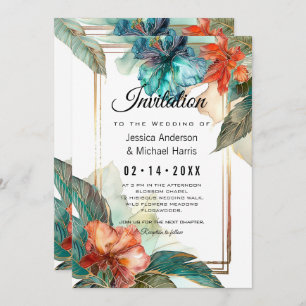 Mit Gedicht auf der Rückseite Hibiskus Serenade Pa Einladung