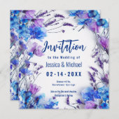 💍 mit Gedicht Cornblumen und Lavender Elegance Einladung (Vorne/Hinten)