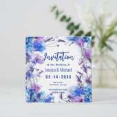 💍 mit Gedicht Cornblumen und Lavender Elegance Einladung (Stehend Vorderseite)