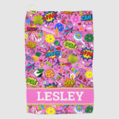 Mit 😍 gemischten Picklebus pink Golfhandtuch (Vorderseite)