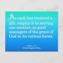 Mit Geschenken Gottes 1 Peter 4:10