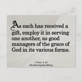 Mit Geschenken Gottes 1 Peter 4:10 Postkarte