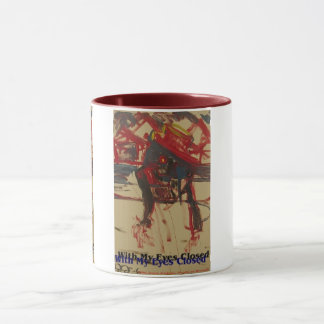 mit geschlossenen Augen Tasse