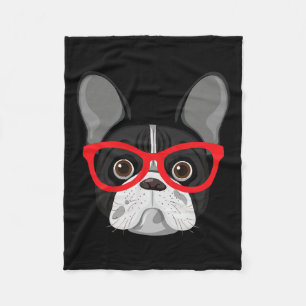Mit Gles - Frenchie Bulldog Fleecedecke