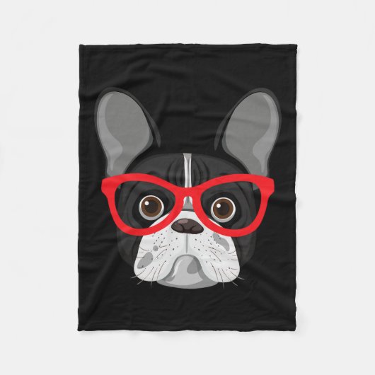 Mit Gles - Frenchie Bulldog Fleecedecke (Vorderseite)