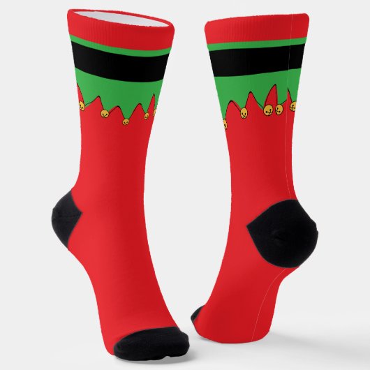 Mit Glocken an! Fun Funny Holiday Elf Socken (Gewinkelt)