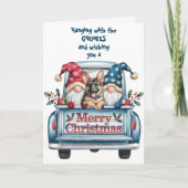 Mit Gnomies German Shepherd Christmas Feiertagskarte (Vorderseite)