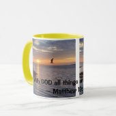 Mit GOD ist alles möglich Sonnenuntergang Tasse (Vorderseite Links)