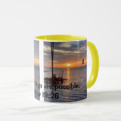 Mit GOD ist alles möglich Sonnenuntergang Tasse (VorderseiteRechts)