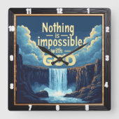 Mit GOD ist nichts unmöglich Quadratische Wanduhr (Vorderseite)