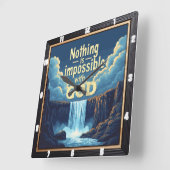 Mit GOD ist nichts unmöglich Quadratische Wanduhr (Winkel)