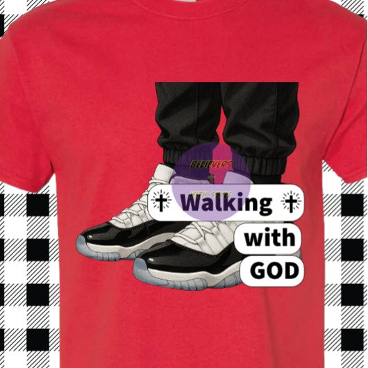 Mit GOD spazieren - Christlich T-Shirt