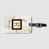 Mit Gold-Marmor Blk/Gold-Box, DIY Blk Name Monogra Gepäckanhänger (Vorderseite (Horizontal))