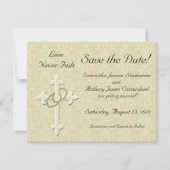 Mit Golden Rings überqueren Sie die Datumskarten. Save The Date (Vorderseite)