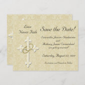 Mit Golden Rings überqueren Sie die Datumskarten. Save The Date (Vorne/Hinten)