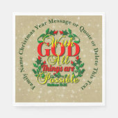 Mit Gott alles Mögliche Bibel Zitat Medium Serviette (Vorderseite)