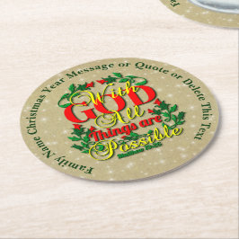 Mit Gott alles Mögliche Bibelangebot Runder Pappuntersetzer