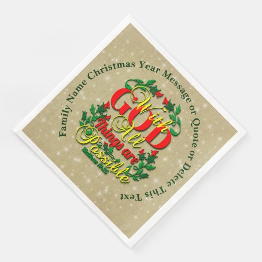 Mit Gott alles Mögliche Bibelangebot Serviette (Ecke)