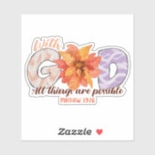 Mit Gott alles Mögliche Christliche Bibel Aufkleber (Blatt)