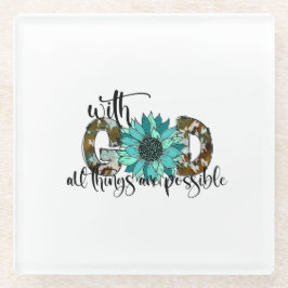 Mit Gott alles Mögliche Glasuntersetzer