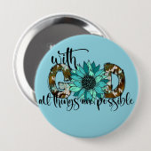 Mit Gott alles Mögliche Knopf Button (Vorne & Hinten)