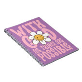 Mit Gott alles Mögliche Retro Disy Christlich Notizblock (Rechte Seite)