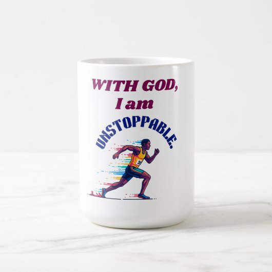 Mit Gott bin ich unaufhaltsam Kaffeetasse (Mittel)