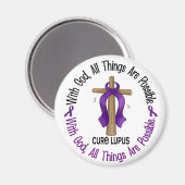 MIT GOTT CROSS Lupus T - Shirt & Geschenke Magnet (Vorderseite/Rückseite)