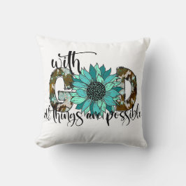 Mit Gott florales Design Kissen