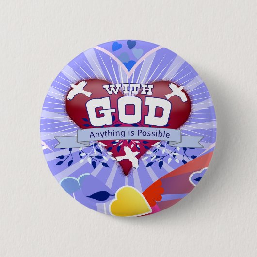 Mit Gott Herzen Button (Vorderseite)
