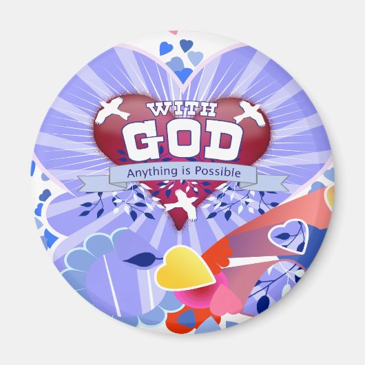 Mit Gott Herzen Magnet (Vorne)
