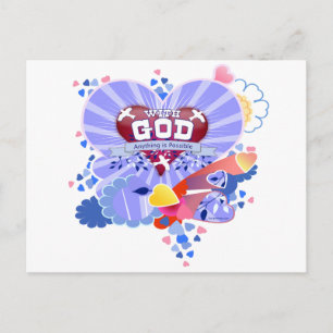 Mit Gott Herzen Postkarte