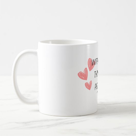 "Mit Gott ist alles möglich" Bibelverse Kaffeetasse (Links)