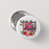Mit Gott ist alles möglich Christliche Bibel Button (Vorne & Hinten)