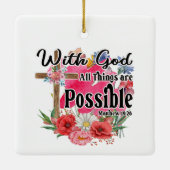Mit Gott ist alles möglich Christliche Bibel Keramikornament (Rückseite)