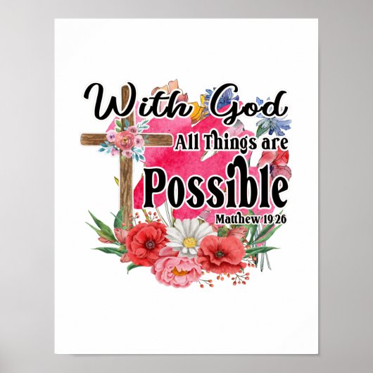 Mit Gott ist alles möglich Christliche Bibel Poster (Vorne)
