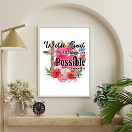 Mit Gott ist alles möglich Christliche Bibel Poster