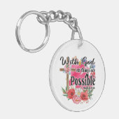 Mit Gott ist alles möglich Christliche Bibel Schlüsselanhänger (Vorderseite links)