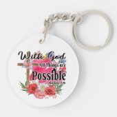 Mit Gott ist alles möglich Christliche Bibel Schlüsselanhänger (Rückseite)
