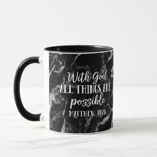 Mit Gott ist alles möglich Christliche Bibel Tasse (Links)