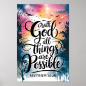 Mit Gott ist alles möglich Christliche Kunst Poster (Vorne)