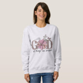 Mit Gott ist alles möglich Christliches Zitat Sweatshirt (Vorne ganz)
