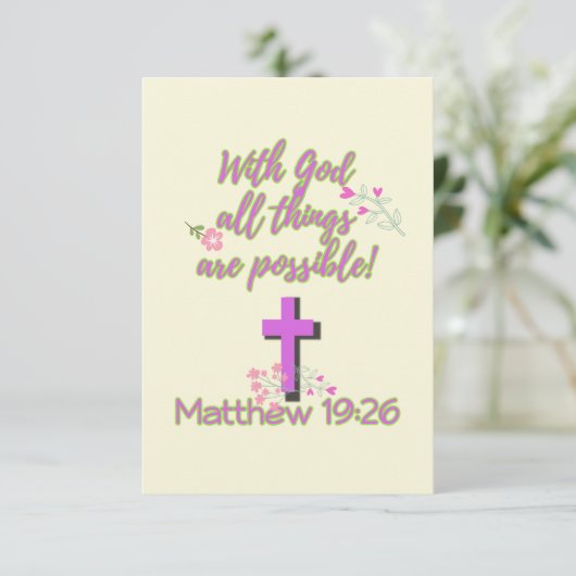 Mit Gott ist alles möglich Einladung (Stehend Vorderseite)