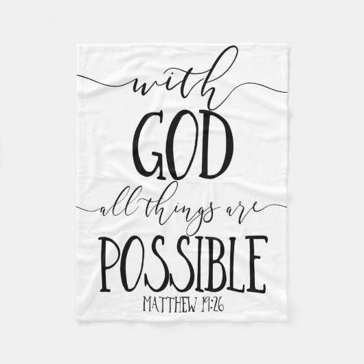 Mit Gott ist alles möglich Fleecedecke (Vorderseite)