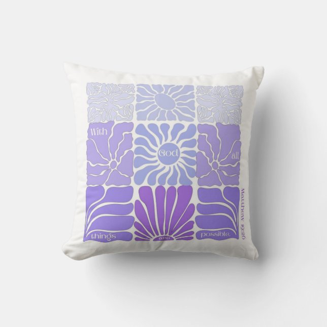Mit Gott ist alles möglich, florale Ästhetik Kissen (Vorderseite)